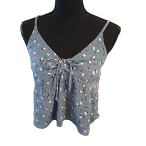 New NWT BillaBong Blue Floral XL Cami Cropped Adjustable Straps